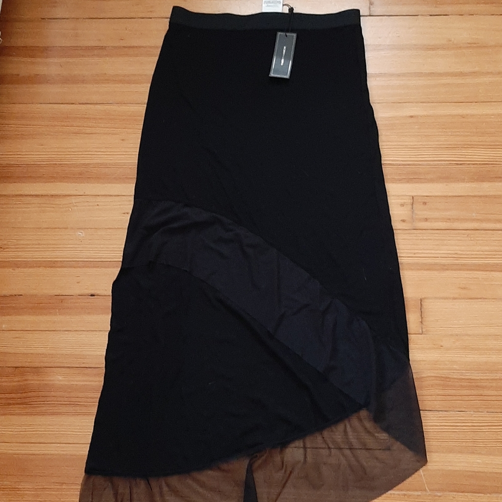 BCBG Maxazria assymetric stretchy skirt size M